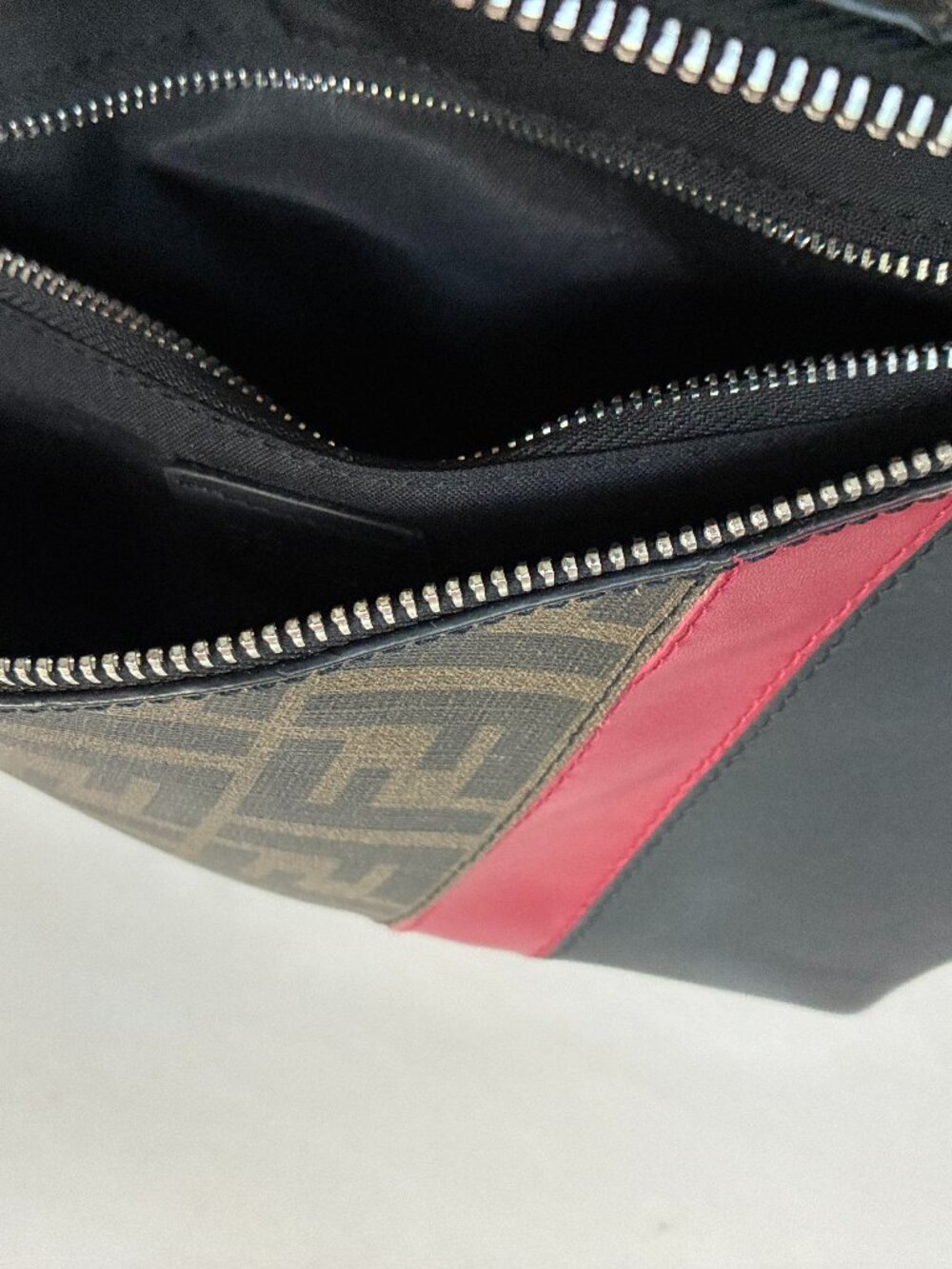 Fendi Belt Bag Zucca FF Monogram Brown Black Leather Waist Crossbody - Picture 12 of 12